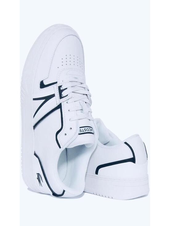 Lacoste L001 123 7 Mens Leather Low Top Sneaker In White Black Size US 11 - Picture 2 of 9